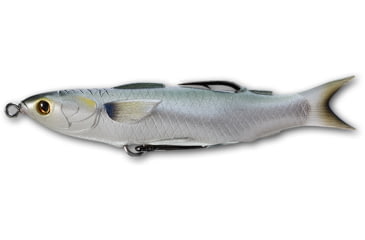 Image of Live Target Mullet Hollow Body Topwater Lure, 6/0 SW Hooks, Floating, Silver, 1/2oz, 4-1/2in, MUH115T716