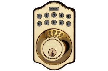Image of Lockstate RemoteLock 5i WiFi Electronic Deadbolt Door Lock, Aspen Style, Polished Brass, LS-DB5i-PB-A