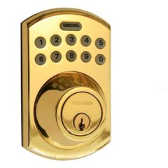 Image of Lockstate RemoteLock 5i WiFi Electronic Deadbolt Door Lock, Bolder, Polished Brass, LS-DB5i-PB-B