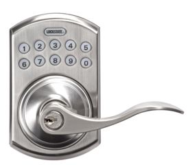 Image of Lockstate RemoteLock 5i WiFi Electronic Lever Door Lock, Bolder Style, Satin Nickel, LS-L5i-SN-B