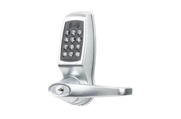Image of Lockstate RemoteLock OpenEdge Business Grade Wi-Fi Lever Lock, Silver, 2.45 x 2.5 x 6.75 in, RL-OpenEdge BG Lever Silv