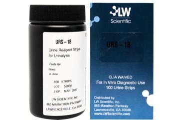 Image of LW Scientific Test Strips Single Parameter for Blood in Urine, 12 Vials of 100/Case URS-01PR-BL77