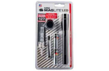 Image of Maglite SP2201C Mini Maglite Red/Blue/Clear LED 97 Lumens AA 2 Battery Black