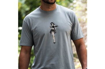 Image of Magpul Industries Hula Girl CVC Graphic T-Shirts - Mens, Charcoal Gray Cotton/Polyester Short Sleeve, Large, MAG1117-010-L