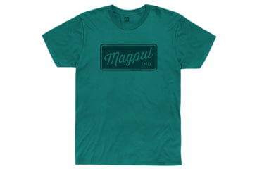 Image of Magpul Industries Rover Block Graphic T-Shirts - Men's, Teal Cotton/Polyester Short Sleeve, Large, MAG1116-462