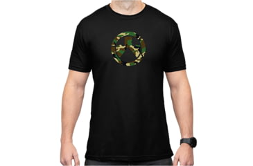Image of Magpul Industries Woodland Camo Graphic T-Shirts - Men's, Black Cotton/Polyester Short Sleeve, Small, MAG1225-001-S