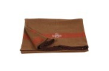Image of Major Surplus Swiss Style Chestnut Blanket, Brown with Red Accent Stripes, 60 in x 80 in 02-7957018000