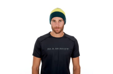 Image of Mammut Alyeska Beanie, Dark Teal-Canary, One Size, 1090-04380-40011-1
