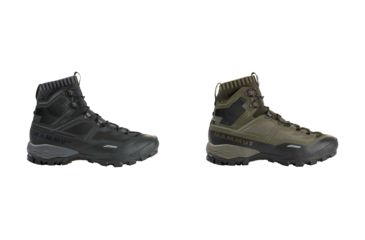 Image of Mammut Ducan Knit High GTX Backpacking Boots - Men's, Black/Titanium, Dark Olive/Black