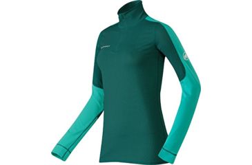 Image of Mammut Go Dry Zip Longsleeve - Women's-Dark Pacific/Light Pacific-Small