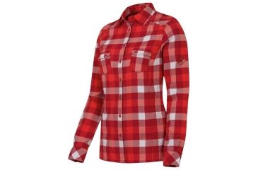 Image of Mammut Hornli Hut Shirt Long-Women's-Small-Poppy/Dark Inferno