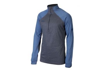 Image of Mammut Klamath Half Zip Longsleeve Shirt Marine Melange-Ultramarine Melange Medium 1050-01151-5985-114