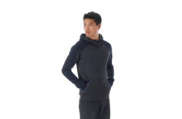 Image of Mammut Logo Midlayer Hoody - Mens, Black/Peacoat, Large, 1014-00790-00330-115