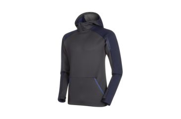 Image of Mammut Logo Midlayer Hoody - Mens, Black/Peacoat, Large, 1014-00790-00330-115