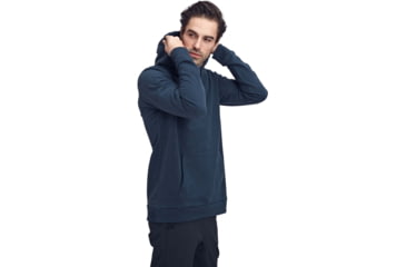Image of Mammut Logo ML Hoody - Mens, Peacoat Melange Prt3, Large, 1014-02140-50168-115