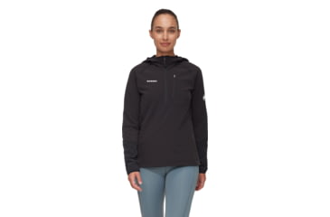 Image of Mammut Madris Light ML Half Zip Hoody - Womens, Black, XS, 1014-06060-0001-112