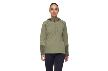 Image of Mammut Madris Light ML Half Zip Hoody - Womens, Marsh-Dark Marsh, S, 1014-06060-40300-113