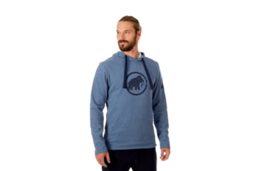 Image of Mammut Logo ML Hoody - Men's, Marine Melange-Marine, M, 1014-01381-5833-114