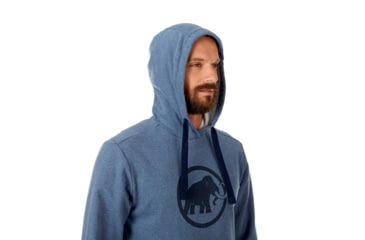 Image of Mammut Logo ML Hoody - Men's, Marine Melange-Marine, M, 1014-01381-5833-114