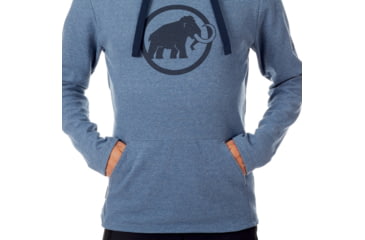 Image of Mammut Logo ML Hoody - Men's, Marine Melange-Marine, M, 1014-01381-5833-114