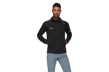 Image of Mammut Massone ML Hooded Jacket - Mens, Black, S, 1014-06190-0001-113