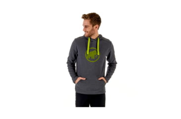 Image of Mammut Mens Mammut Logo ML Hoody, Graphite Melange-Sprout, S, 1014-01381-00063-113