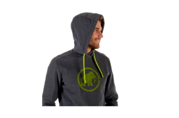 Image of Mammut Mens Mammut Logo ML Hoody, Graphite Melange-Sprout, S, 1014-01381-00063-113
