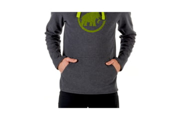 Image of Mammut Mens Mammut Logo ML Hoody, Graphite Melange-Sprout, S, 1014-01381-00063-113