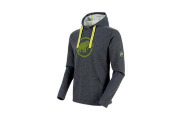 Image of Mammut Mens Mammut Logo ML Hoody, Graphite Melange-Sprout, S, 1014-01381-00063-113