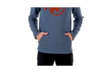 Image of Mammut Mens Mammut Logo ML Hoody, Marine Melange-Dark Orange, XL, 1014-01381-50028-116