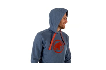 Image of Mammut Mens Mammut Logo ML Hoody, Marine Melange-Dark Orange, XL, 1014-01381-50028-116