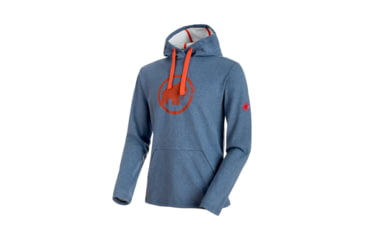 Image of Mammut Mens Mammut Logo ML Hoody, Marine Melange-Dark Orange, XL, 1014-01381-50028-116
