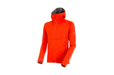 Image of Mammut Mens Ultimate V SO Hooded Jacket, Dark Orange-Titanium Melange, Medium, 1011-00060-2165-114