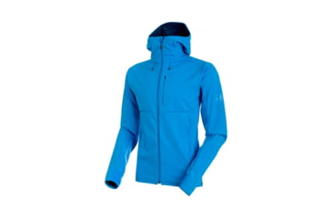 Image of Mammut Mens Ultimate V SO Hooded Jacket, Imperial-Jay Melange, Medium, 1011-00060-50009-114