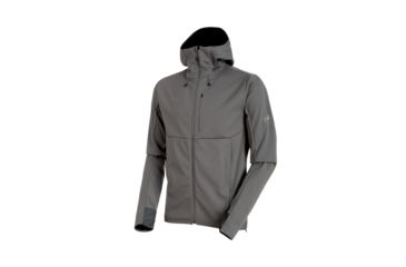 Image of Mammut Mens Ultimate V SO Hooded Jacket, Titanium-Black, Small, 1011-00060-00008-113