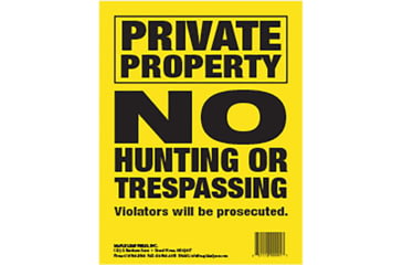Image of Maple Leaf Press Maple Leaf No Trespassing Sign, Yellow, NTP-3-25