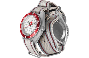 Image of Marathon Adanac Maple Steel Navigator w/ Date Automatic Unisex Watches, Sapphire, 41mm, Red,, Red and White, WW194030SS-1601