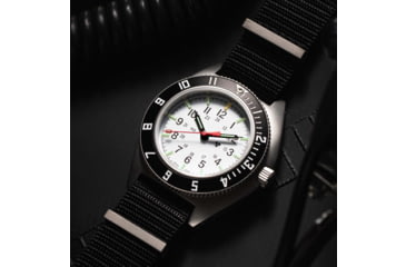 Image of Marathon Arctic Steel Navigator Automatic Unisex Watches, 41mm, Sapphire, Nylon Defstan Strap, Black, WW194029SS-0503