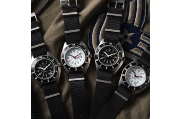 Image of Marathon Arctic Steel Navigator Automatic Unisex Watches, 41mm, Sapphire, Nylon Defstan Strap, Black, WW194029SS-0503