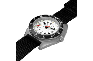Image of Marathon Arctic Steel Navigator W/ Date On Ballistic Nylon Watch, 12in, White, 41mm, WW194013SS-0502