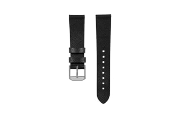 Image of Marathon Cross Hatch 2-Piece Strap, Italian Leather, Parkerized Buckle, 20mm, Black, Standard, WS-LT-BKPS-20-ST