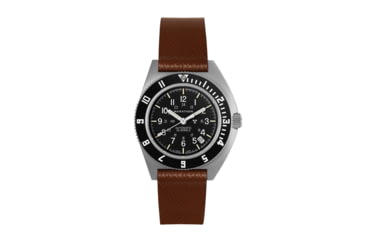 Image of Marathon Cross Hatch 2-Piece Strap, Italian Leather, Parkerized Buckle, 20mm, Cognac, Standard, WS-LT-CGPS-20-ST
