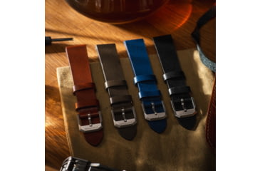 Image of Marathon Cross Hatch 2-Piece Strap, Italian Leather, Steel Buckle, 20mm, Moss Green, Extra Long, WS-LT-MGSS-20-XL