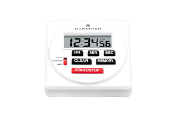 Image of Marathon 24 Hour Timer w/Countdown and Count-Up, White, TI080001-WH