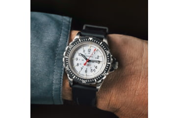 Image of Marathon Arctic Edition Large Divers Automatic Watches, NGM, Black Rubber Strap, White Dial, 41mm Diameter / 14mm Thickness, WW194006SS-0530