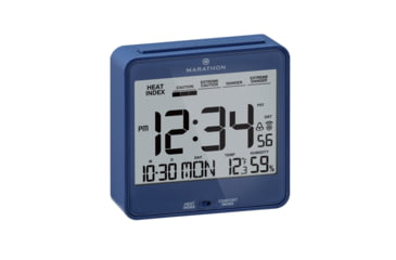 Image of Marathon Atomic Desk Clock w/Backlight, Heat and Comfort Index, Blue, CL030054-BL-00-NA