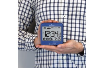 Image of Marathon Atomic Desk Clock w/Backlight, Heat and Comfort Index, Blue, CL030054-BL-00-NA
