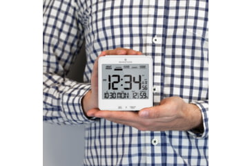 Image of Marathon Atomic Desk Clock w/Backlight, Heat and Comfort Index, White, CL030054-WH-00-NA