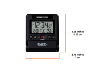 Image of Marathon Atomic Travel Alarm Clock w/Auto Night Light, Black, CL030036-BK-00-NA