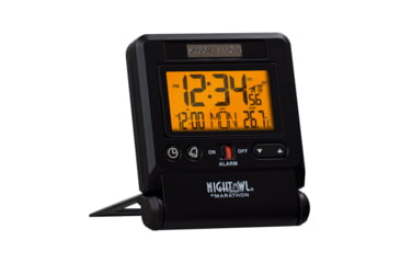 Image of Marathon Atomic Travel Alarm Clock w/Auto Night Light, Black, CL030036-BK-00-NA